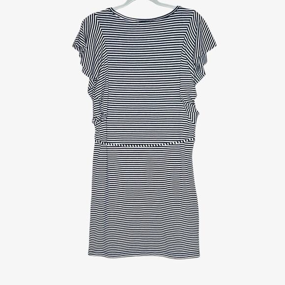 Z Supply Ruffle Sleeve Dress Size M Sporty Preppy Nautical Sailor Navy White - Picture 5 of 10